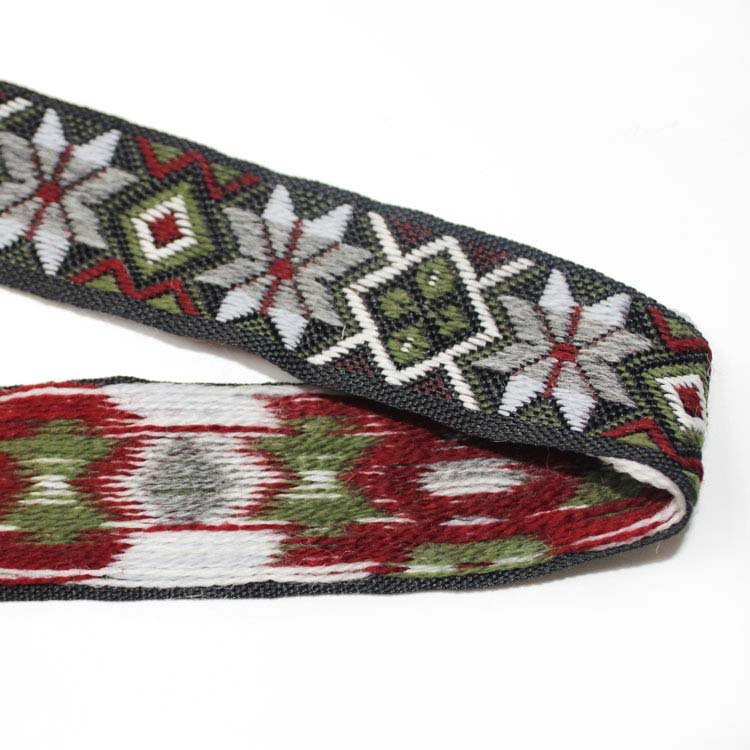 Custom polyester jacquard ribbon vintage border tape floral diamond pattern woven ethnic embroidered jacquard trimming ribbon