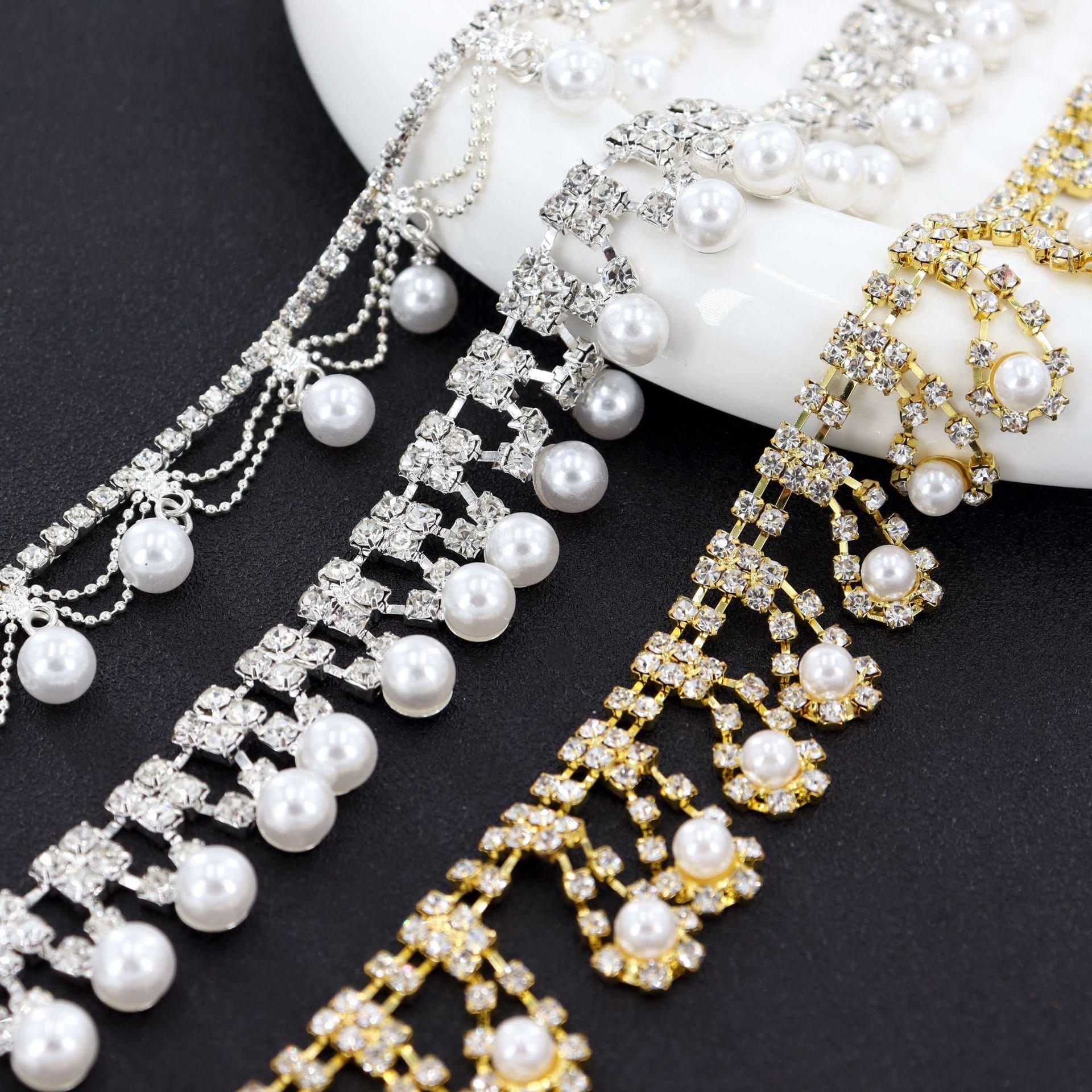 New Fashion Diamond Crystal Cup Chain Sewing On Strass Rhinestone Chain Trim For Garment DIY