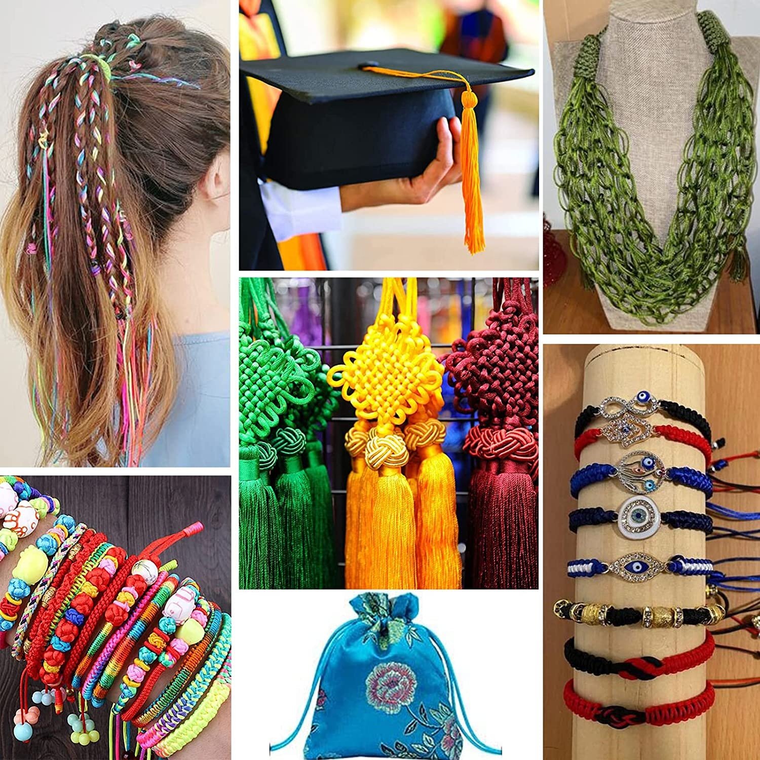 1.0mm 1.5mm Nylon Cord Thread Chinese Knot Macrame Rope Line Bracelet Diy Tassels Beading Thread