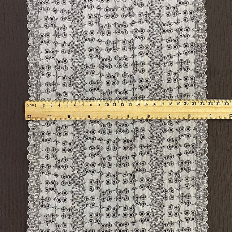 Manufacturer Embroidery Garment Accessories Trim Lace Wholesale White Nylon Spandex Lace Trim