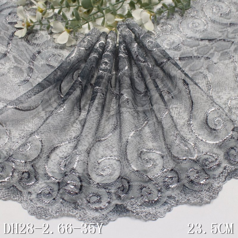 Fashion Tulle Lace 23cm colorful printed Embroidery Lace Trim Quality flower Lace Fabric For Garment