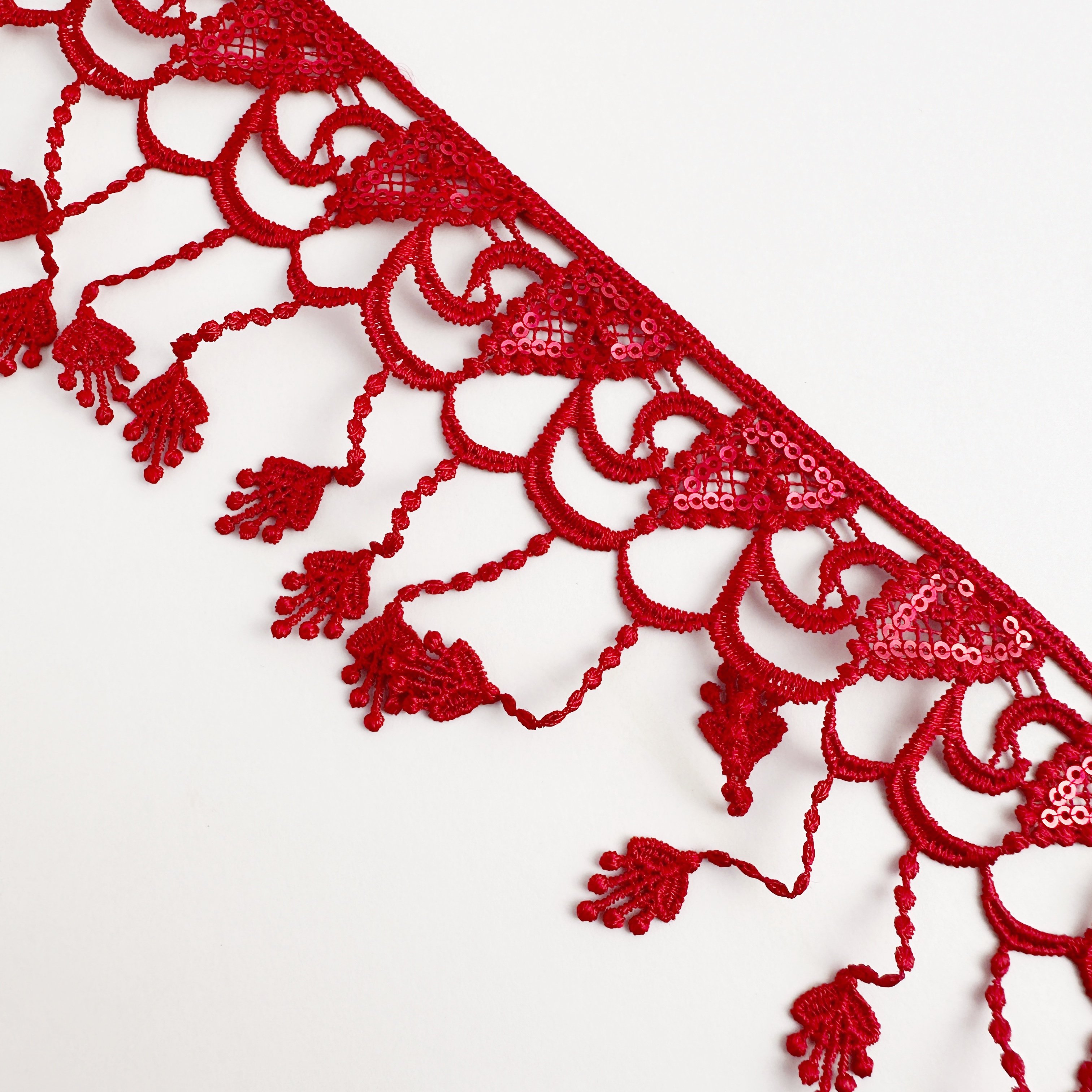 2023 Free samples cheap colour fringe tassel hand embroidery Hollow Hollow lace trim