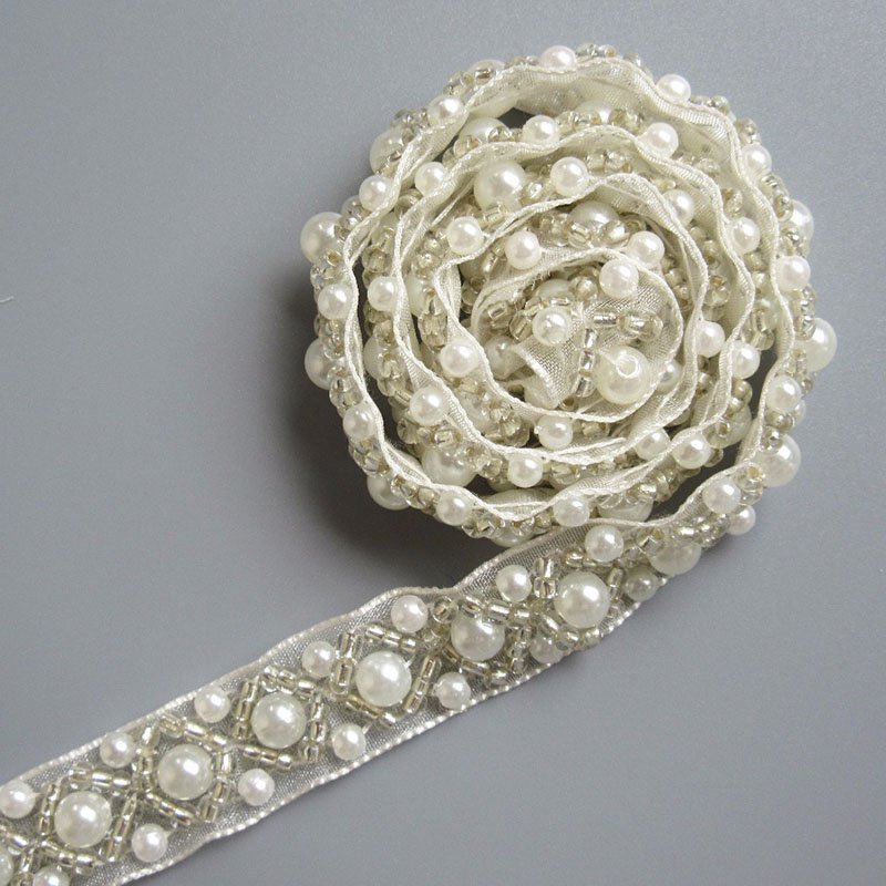 Wholesale Beads Chain Just A Trim Garment Fringe Trim Fabric Trimming Pearl Beads