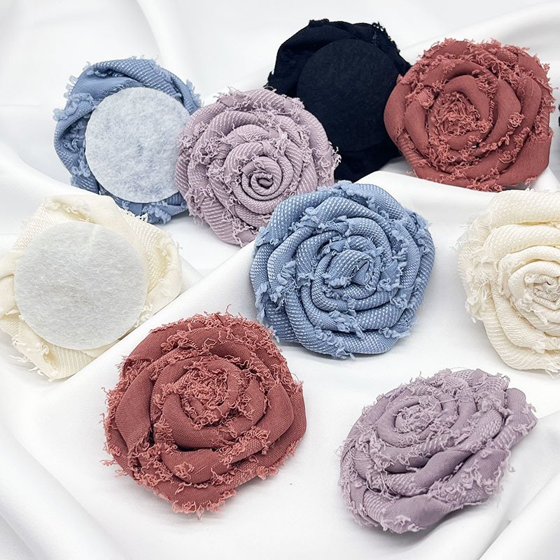 3D Flower Applique New Design Oem Customized Multi-Color Handmade Floral Wedding Dress Patch Shabby Flower Trim