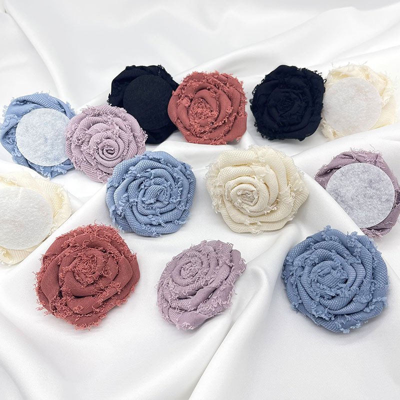 3D Flower Applique New Design Oem Customized Multi-Color Handmade Floral Wedding Dress Patch Shabby Flower Trim