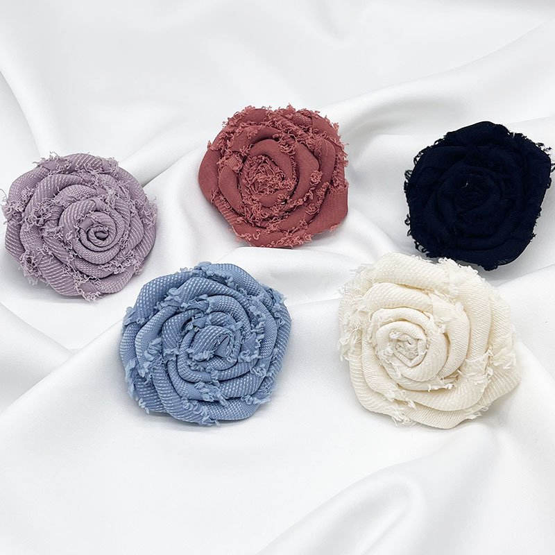 3D Flower Applique New Design Oem Customized Multi-Color Handmade Floral Wedding Dress Patch Shabby Flower Trim