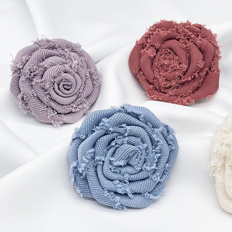 3D Flower Applique New Design Oem Customized Multi-Color Handmade Floral Wedding Dress Patch Shabby Flower Trim