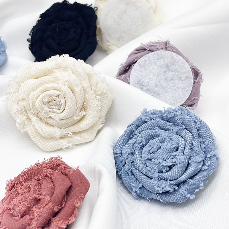 3D Flower Applique New Design Oem Customized Multi-Color Handmade Floral Wedding Dress Patch Shabby Flower Trim