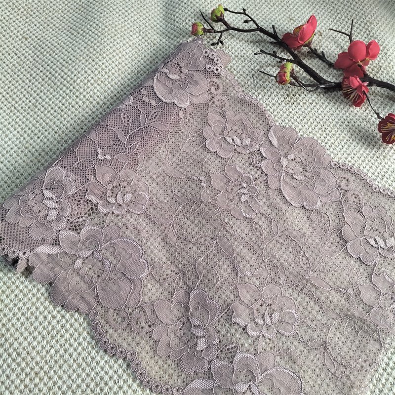 E1072-2 21.5cm Stretch Elastic Lace Trim Floral Lace Fabric Elastic Lace silk jacquard ethnic ribbon trim clothing tags