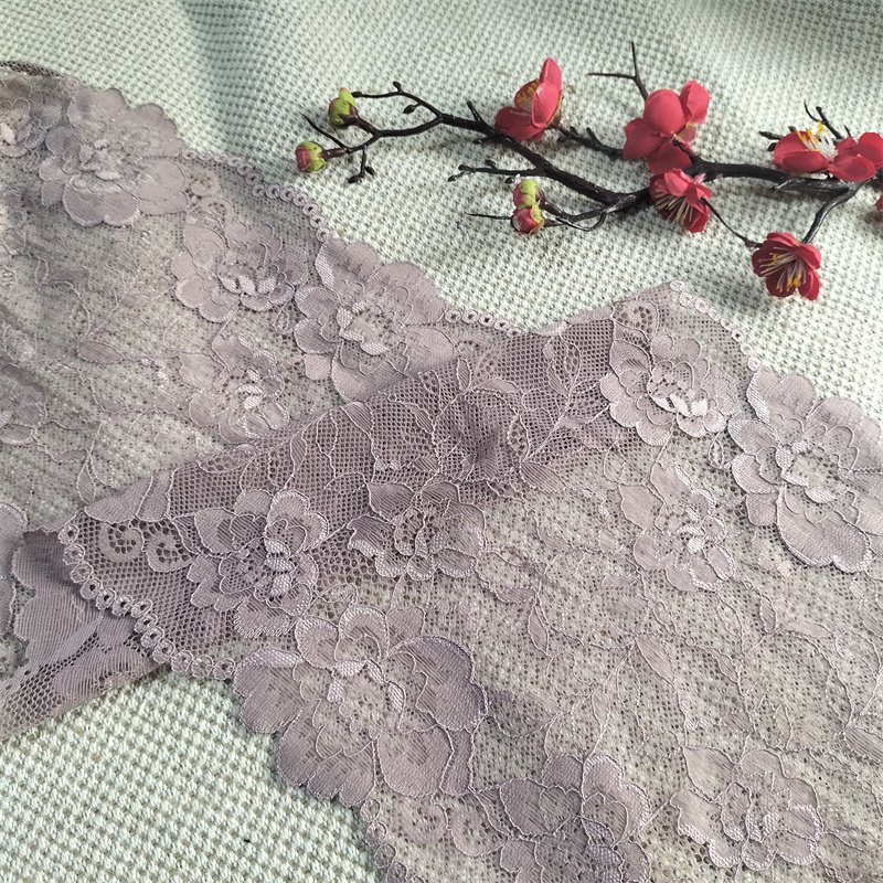 E1072-2 21.5cm Stretch Elastic Lace Trim Floral Lace Fabric Elastic Lace silk jacquard ethnic ribbon trim clothing tags