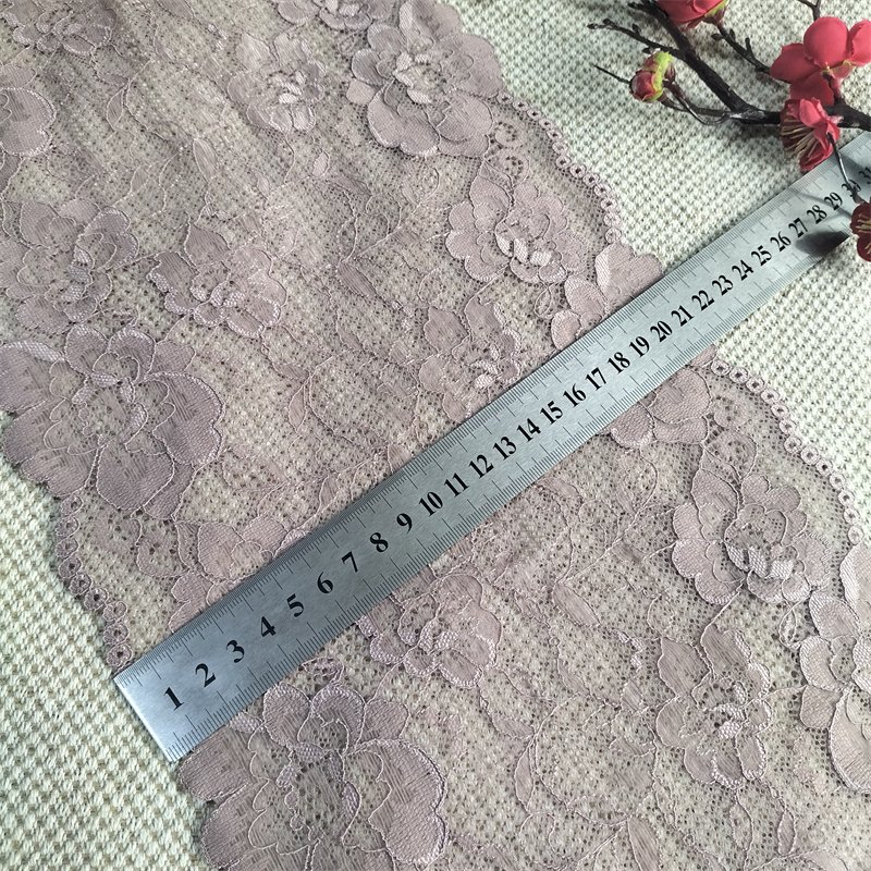 E1072-2 21.5cm Stretch Elastic Lace Trim Floral Lace Fabric Elastic Lace silk jacquard ethnic ribbon trim clothing tags