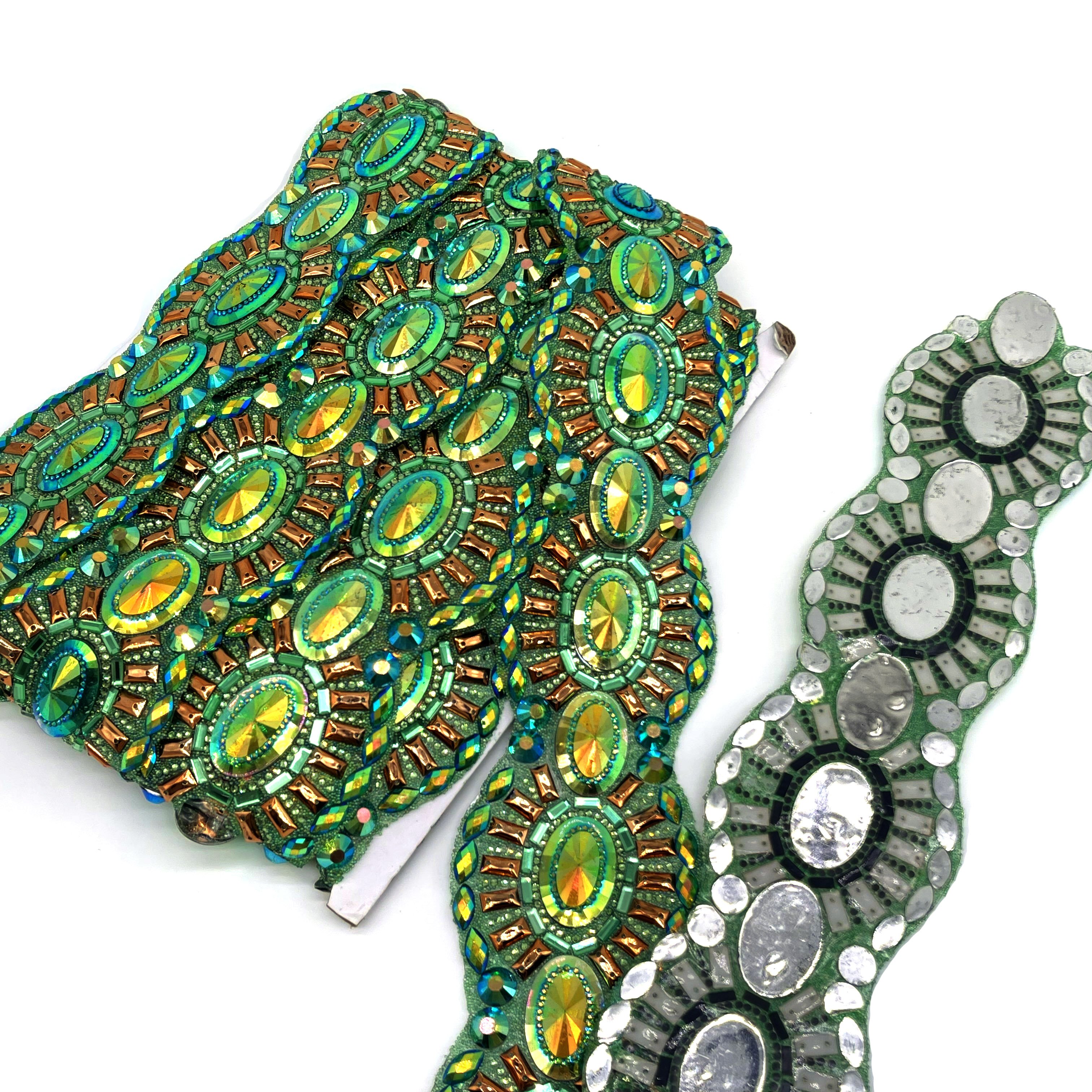 Hot fix Resin AB Gem Trimming Chain Iron-on shiny diamond Trim for 2025 Caribbean Carnival Costume Jewelry Applique Motif Chain