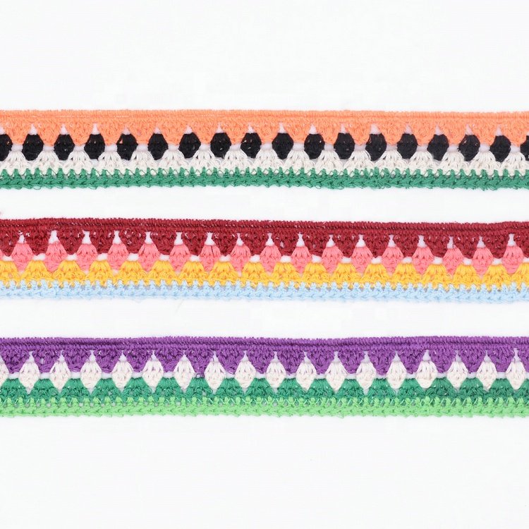 Bulk polyester decorative edging guipure crochet trims for garment