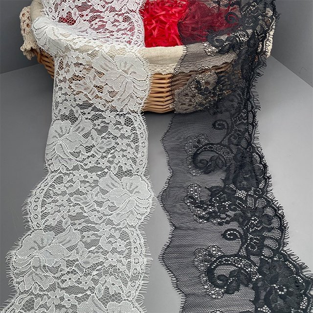 TUTON Custom Guipure Bridal Width French 14.5/16 CM Eyelash Lace Trim For Dress