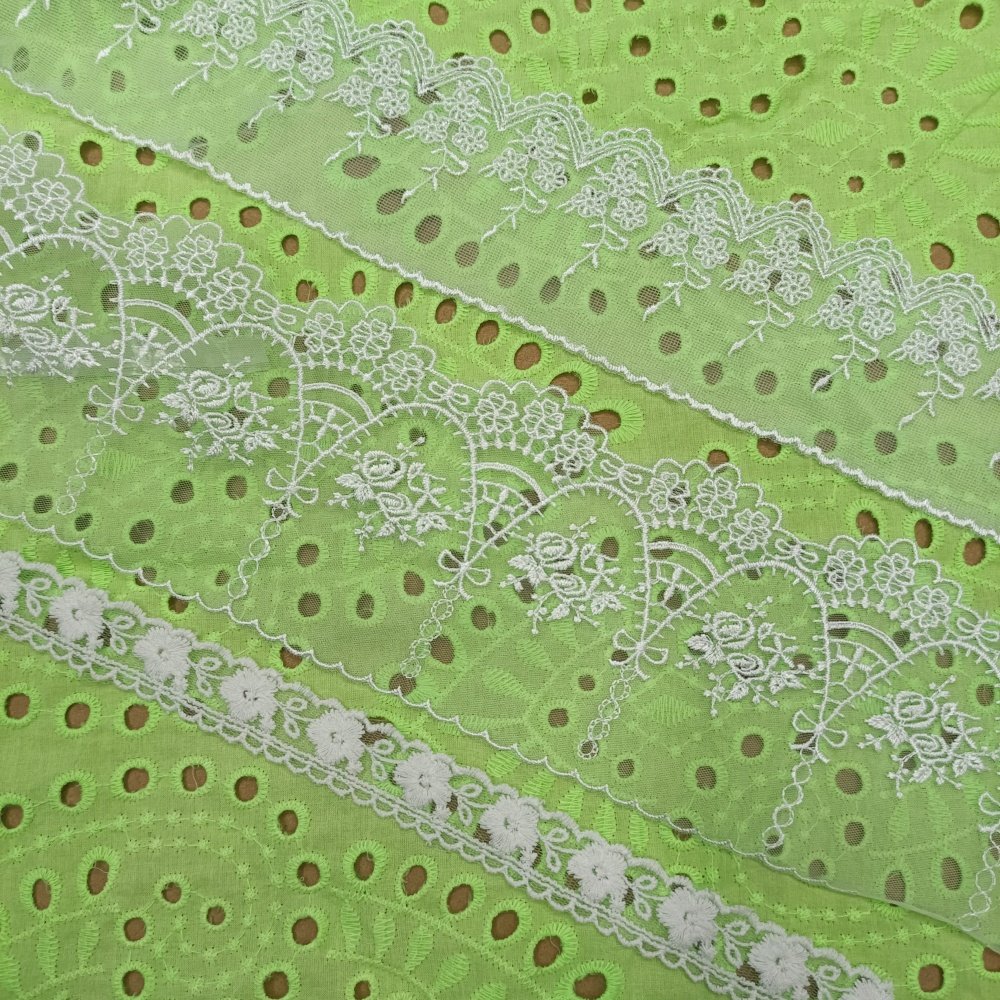 AFFINITY Customize Net Tape White Curtain Trimming Wholesale Ready Make Mesh Embroidery Lace Trim For Sewing Clothes