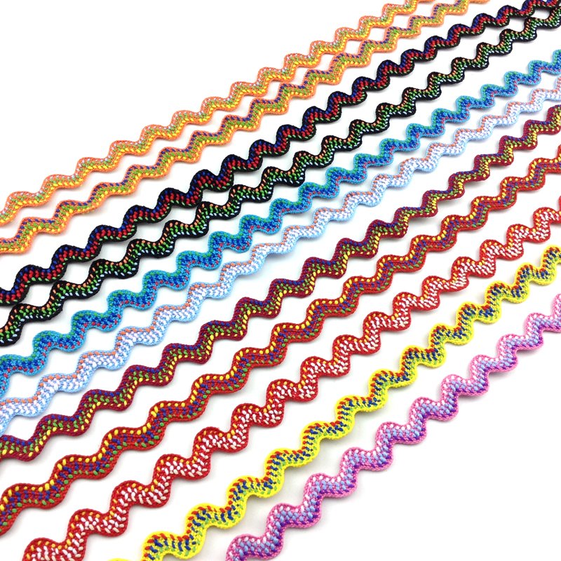 6mm 10mm colorful ric rac ribbon tape zig zag lace trimming ric rac trimming with colors dot 2 size for dress, bag