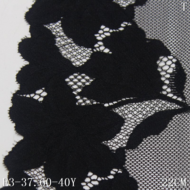Wholesale Stock novelty Lingerie 22cm China Bra border lace trim black Elastic Lingerie Stretch Lace fabric for dresses