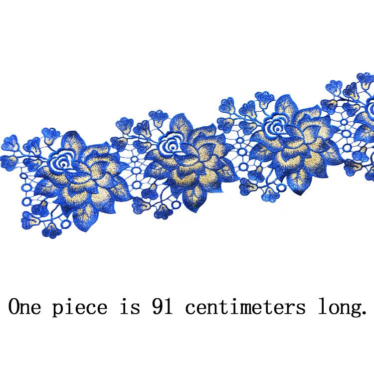 Factory Wholesale Embroidered Lace Trim Water-Soluble Flower Lace Fabric for Clothing Decorations Headdress Decoration JB64