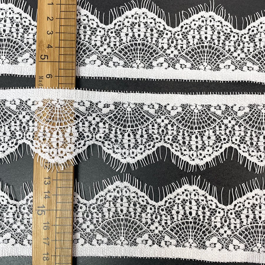 Gorgeous Milk White Spandex Nylon Stretch Width 5.5cm Lace Trim for Wedding Party Dress