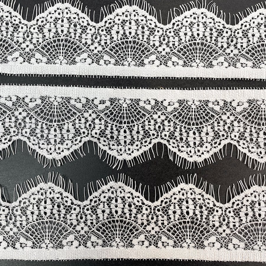 Gorgeous Milk White Spandex Nylon Stretch Width 5.5cm Lace Trim for Wedding Party Dress