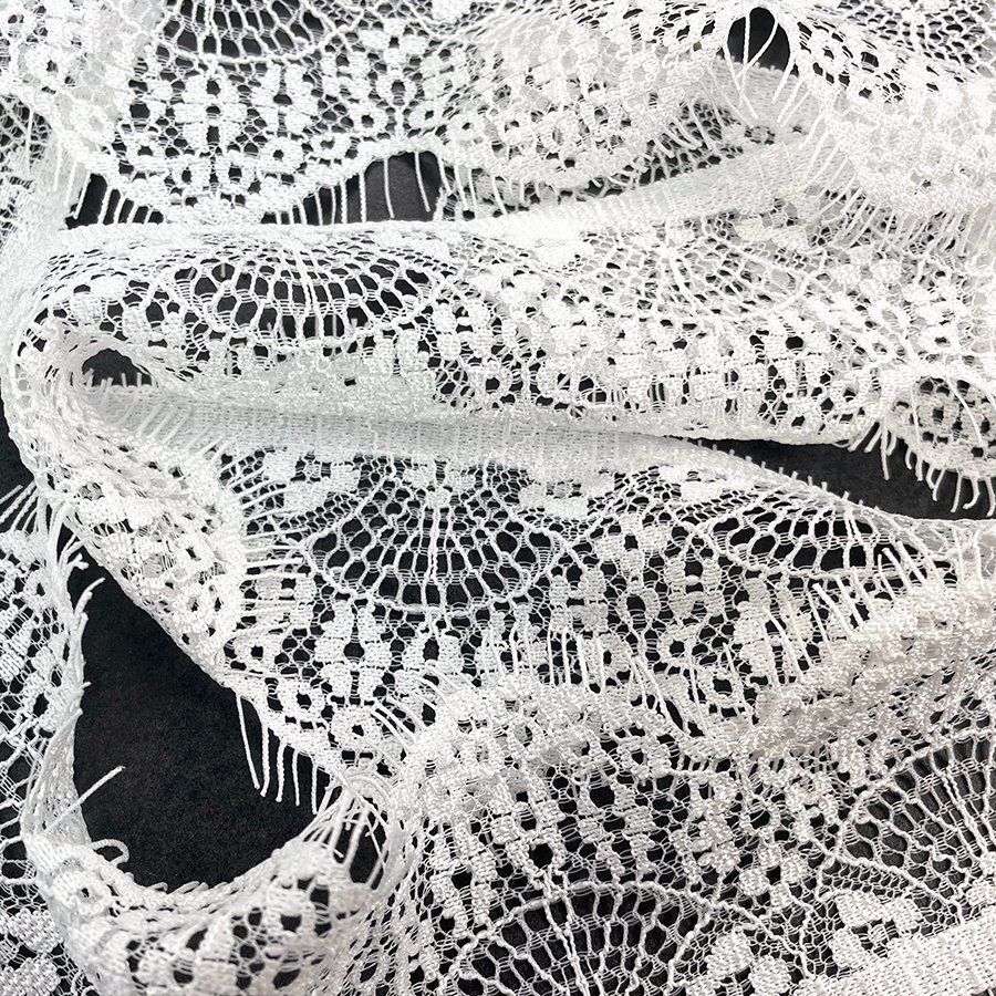 Gorgeous Milk White Spandex Nylon Stretch Width 5.5cm Lace Trim for Wedding Party Dress
