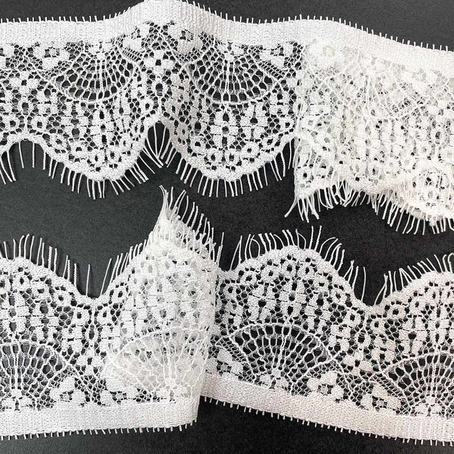 Gorgeous Milk White Spandex Nylon Stretch Width 5.5cm Lace Trim for Wedding Party Dress
