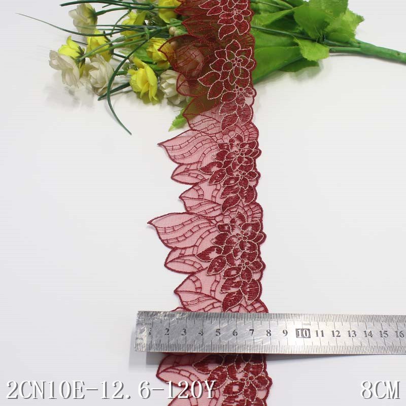 Narrow Border Lace Embroidery Lace Trimming Mesh Ribbon Lace Trim for Women Garment Accessories