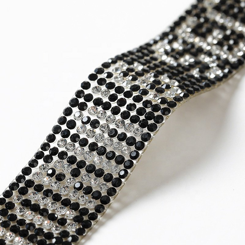 Wholesale letters iron on rhinestone banding trimming for garment