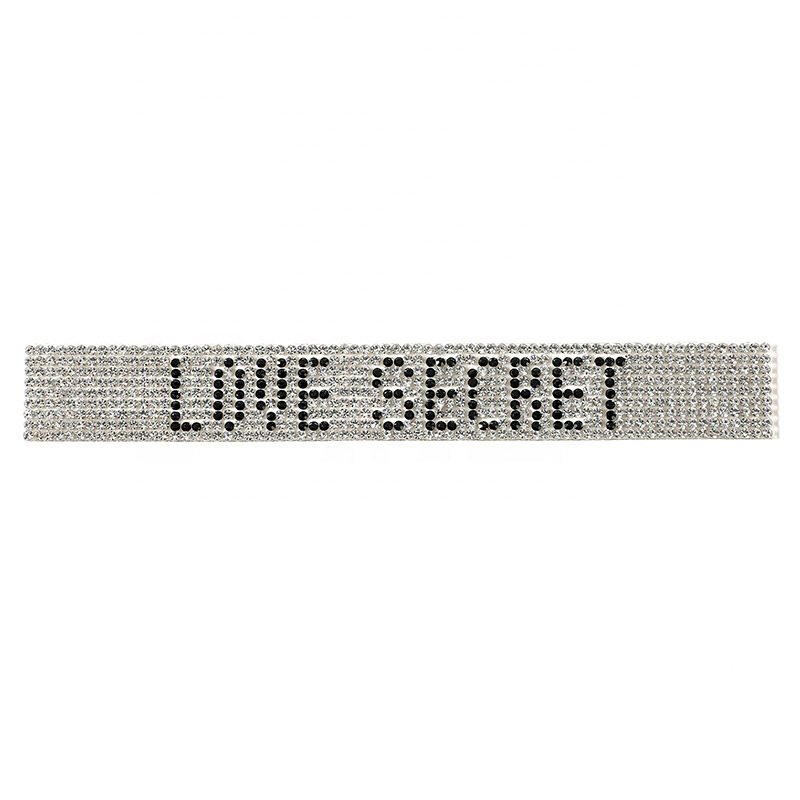Wholesale letters iron on rhinestone banding trimming for garment