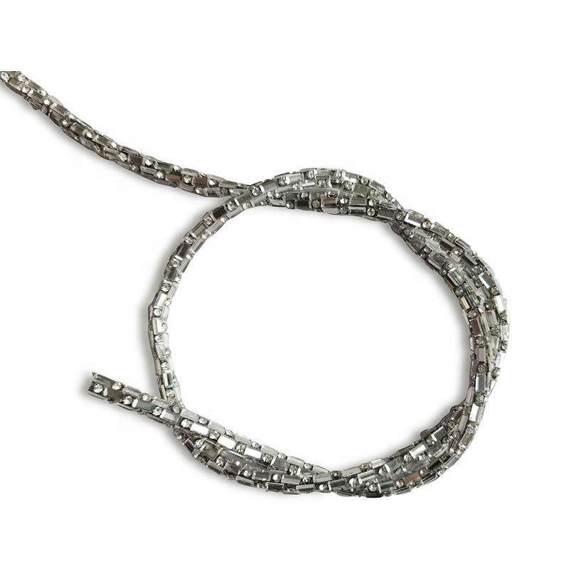 10 Yards Crystal Rhinestone Trim SS6.5/2.0mm, Close Chain for Sewing Crafts Ideal Wedding Party Christmas DIY Decoration