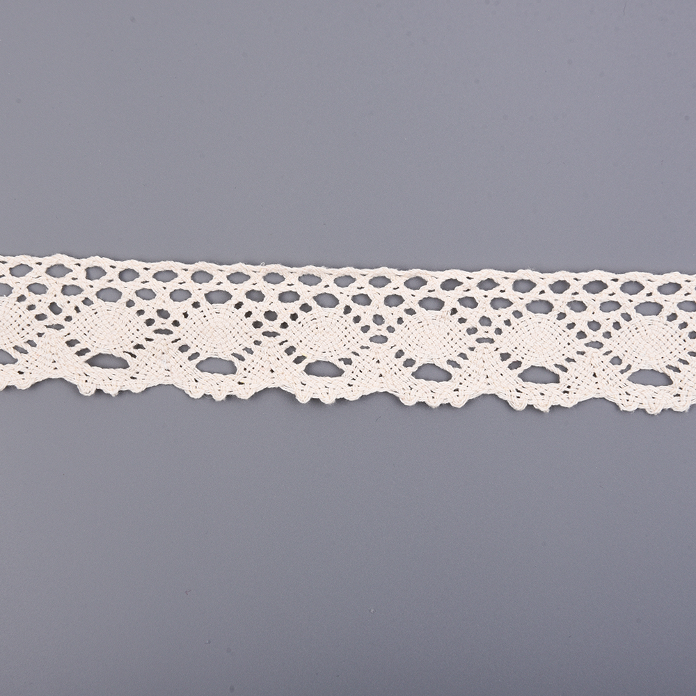 wholesale OEM border lace skin-friendly cotton polyester crochet lace trim for clothing