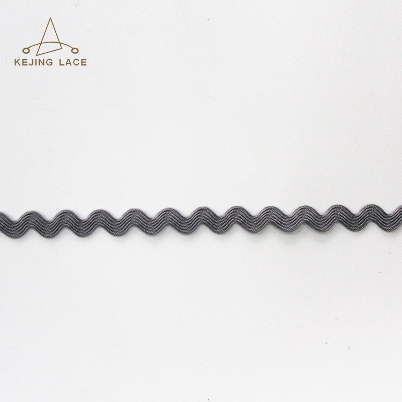 Wholesale colorful weaving zig zag ribbons, custom solid ric rac trims for garment