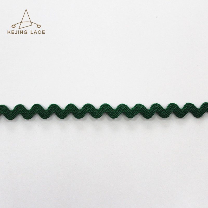 Wholesale colorful weaving zig zag ribbons, custom solid ric rac trims for garment