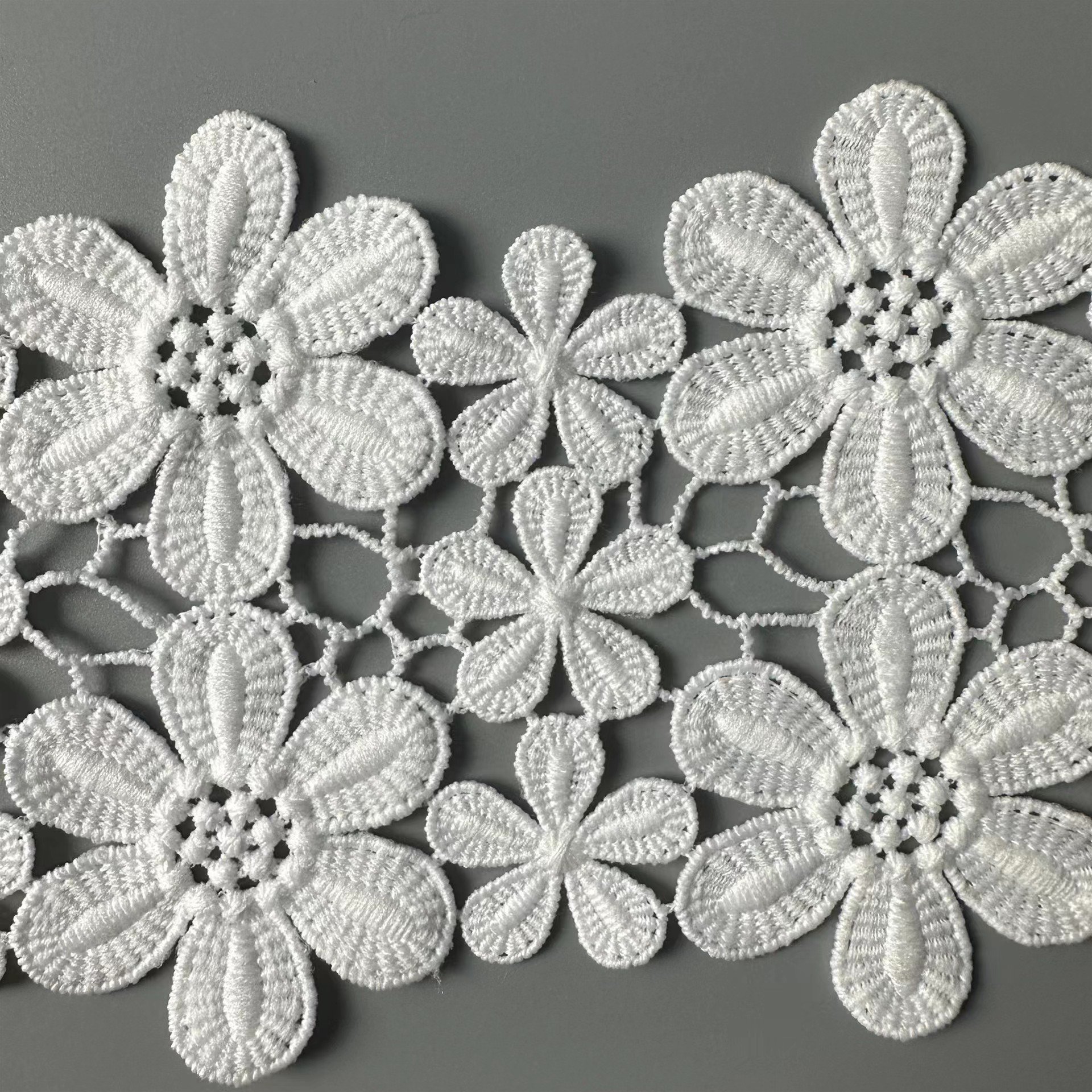 Black and white water-soluble lace flower embroidery dress accessories hollowed out polyester lace