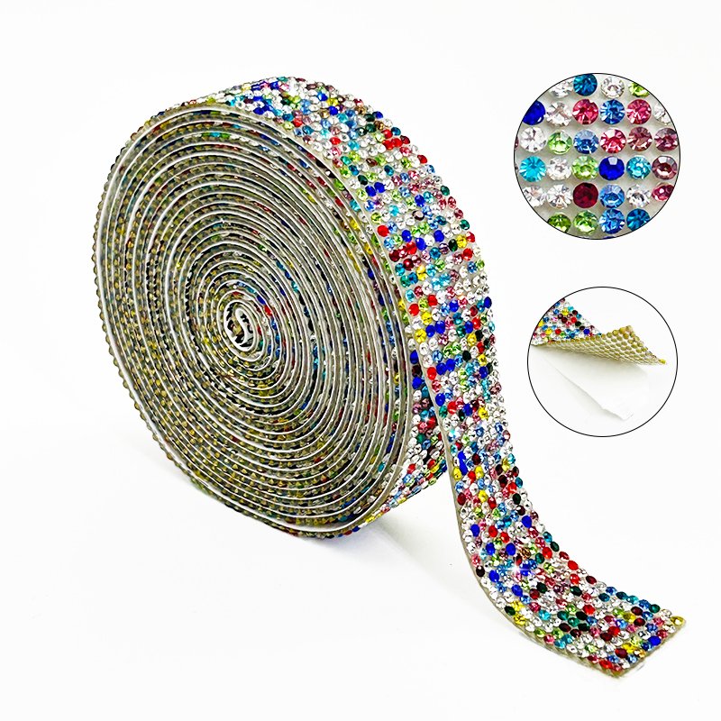 Hot Sale Crystal Rhinestone Tape Bling Self Adhesive Rhinestone Diamond Ribbon Trim Sheet For Crafts Decoration