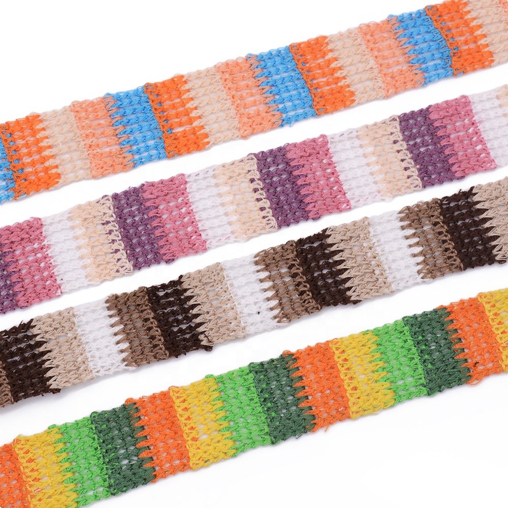 Fashion design colorful soft lace water soluble embroidery lace trimming crochet trims for clothing accessories