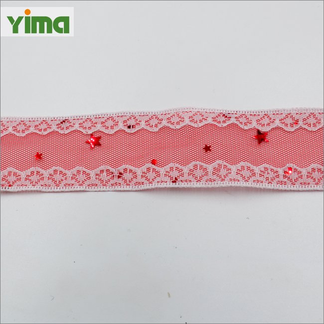 Embroidery fabric lace trim sequin bead border 3D french lace lacy fabric accessories for underwear garment and dress
