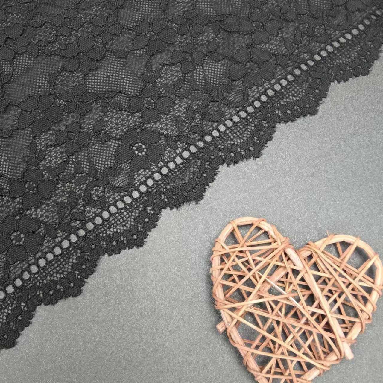 18 cm Colorful Voile Nylon Spandex Floral Lace Trim French Style Knitted Elastic for Women's Lingerie Bra Decoration