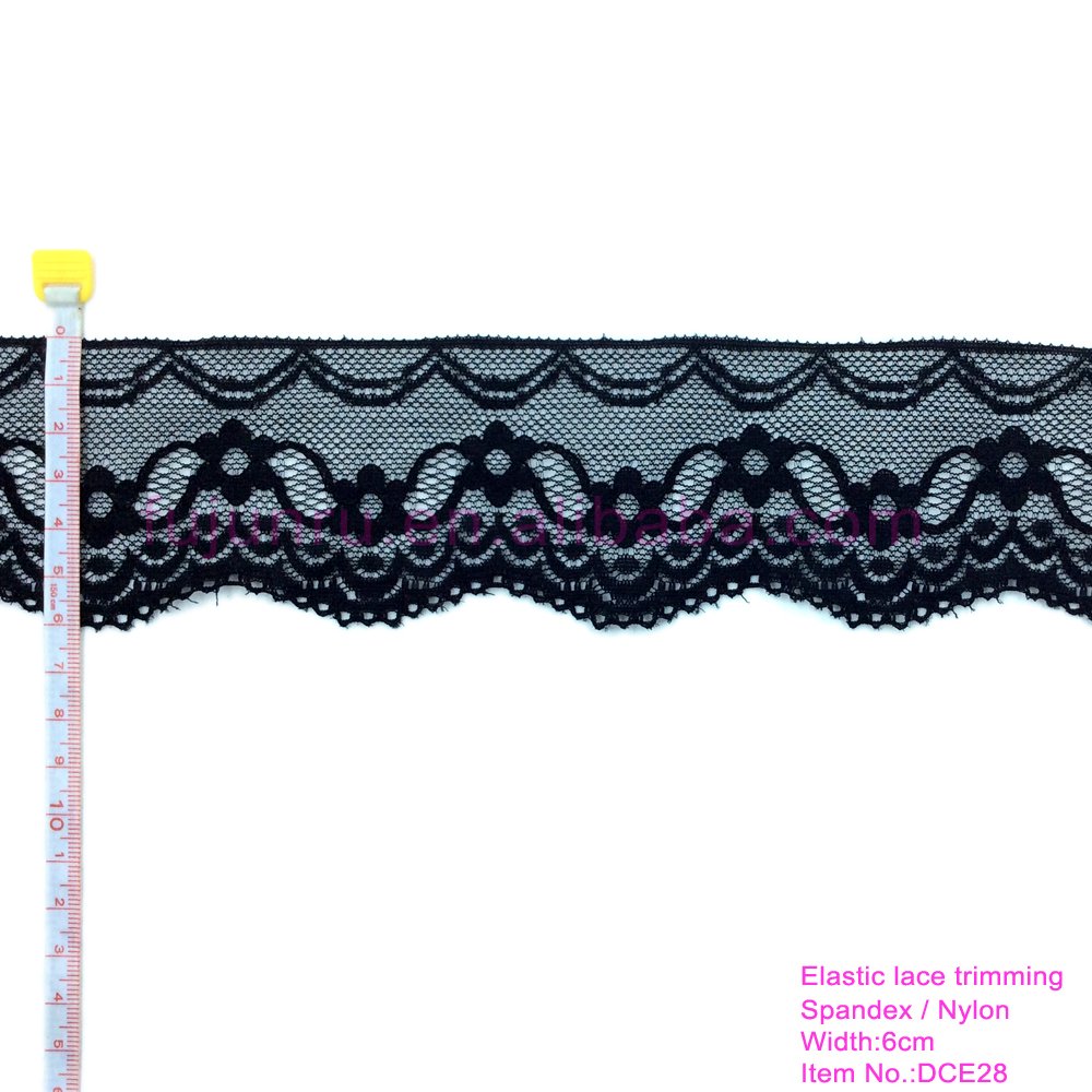 6cm wide elastic lace trim for lingerie