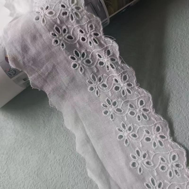 100% cotton eyelet lace trim feel soft for home textile evening underwear wedding and so on