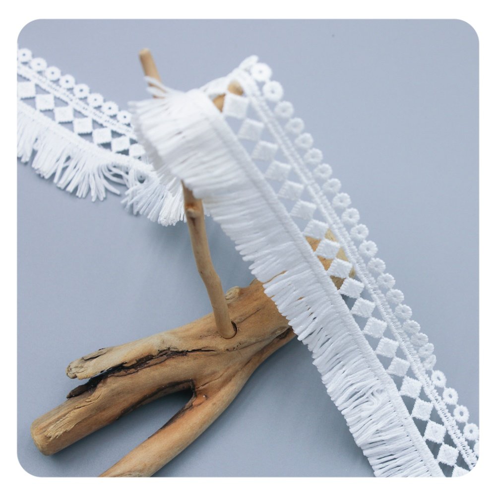 new design fringe ribbon trim 100% polyester crochet embroidery tassel trim for curtain decoration