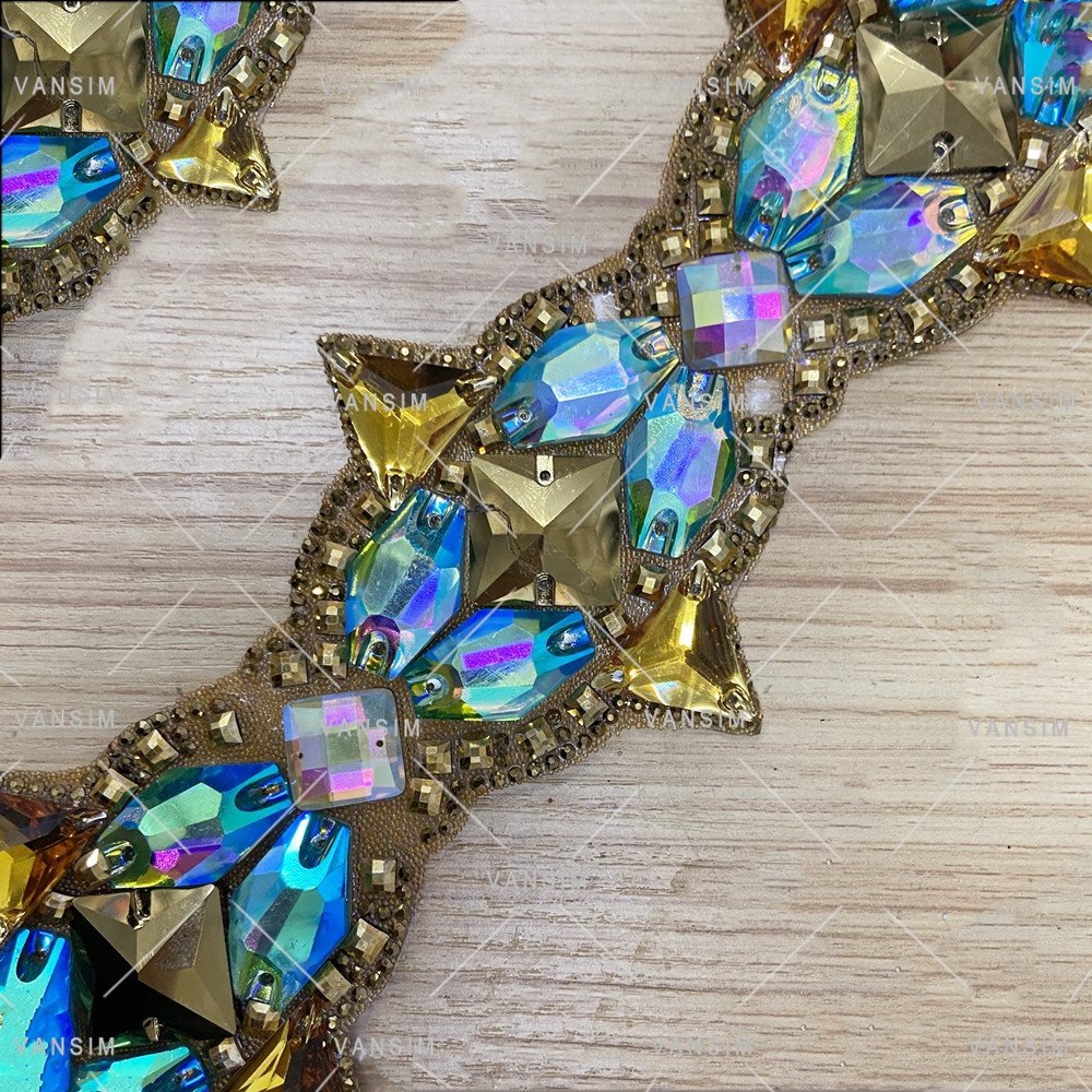 carnival section designs hot fix rhinestone appliques iron on trims decorative crafts