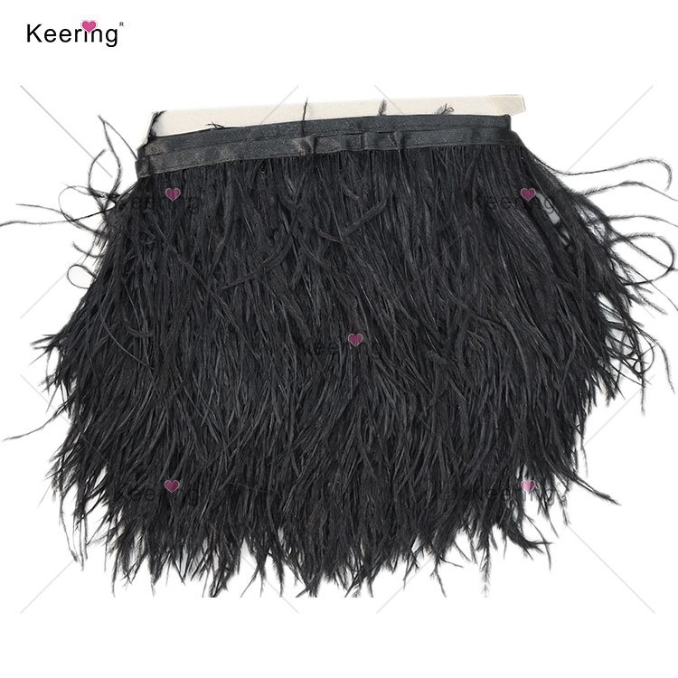 High quality real ostrich Feather trim for garment WFT-001