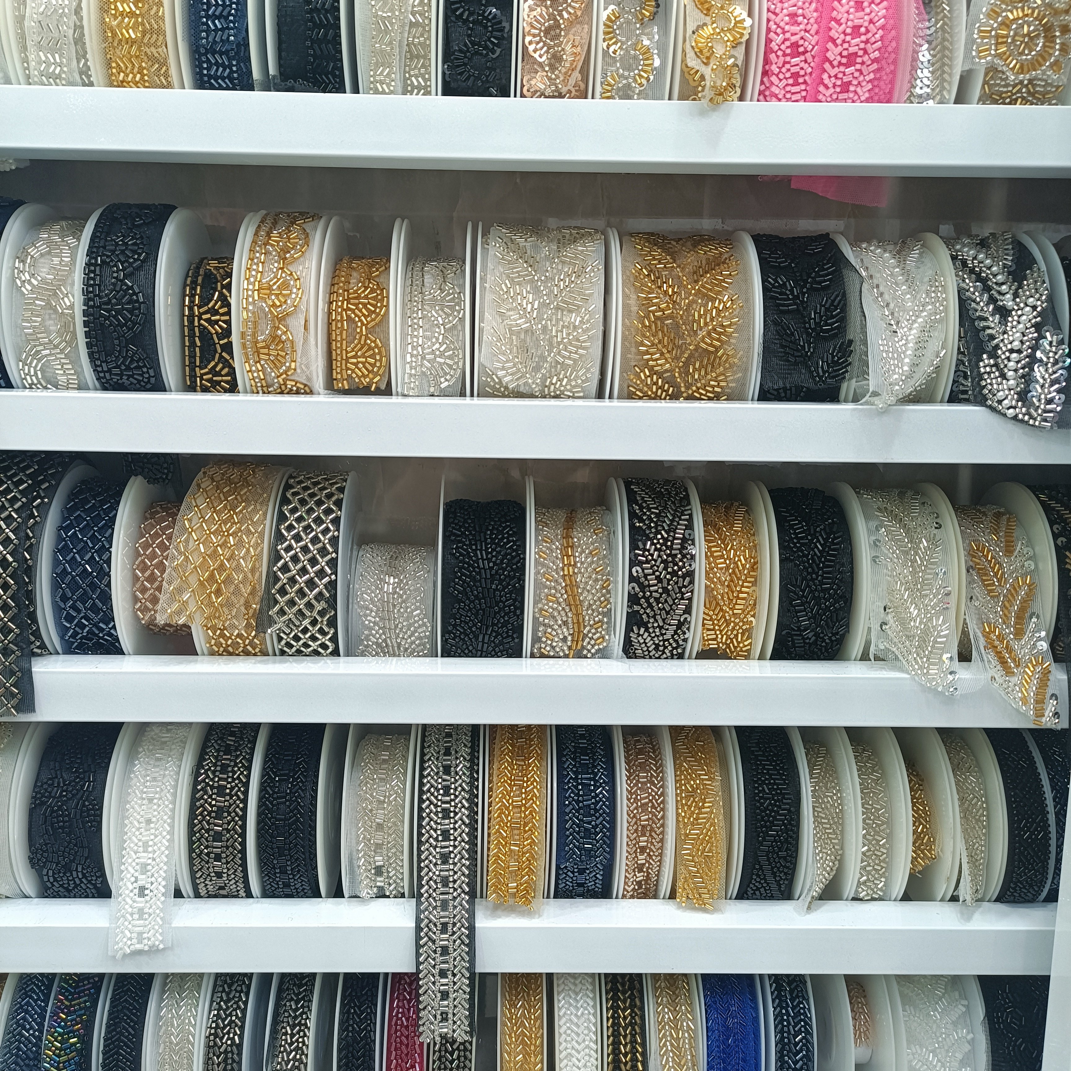 affinity fashion gold lace trim sequin beaded mesh embroidery border lace trimming for dress other clothing accessories