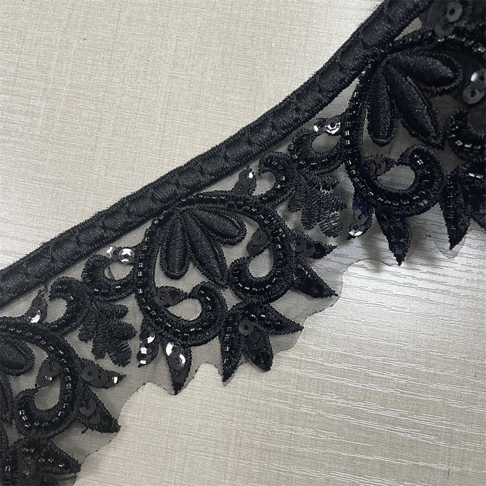 Branch design Beaded Embroidered Trim for Bridal Wedding craft for DIY