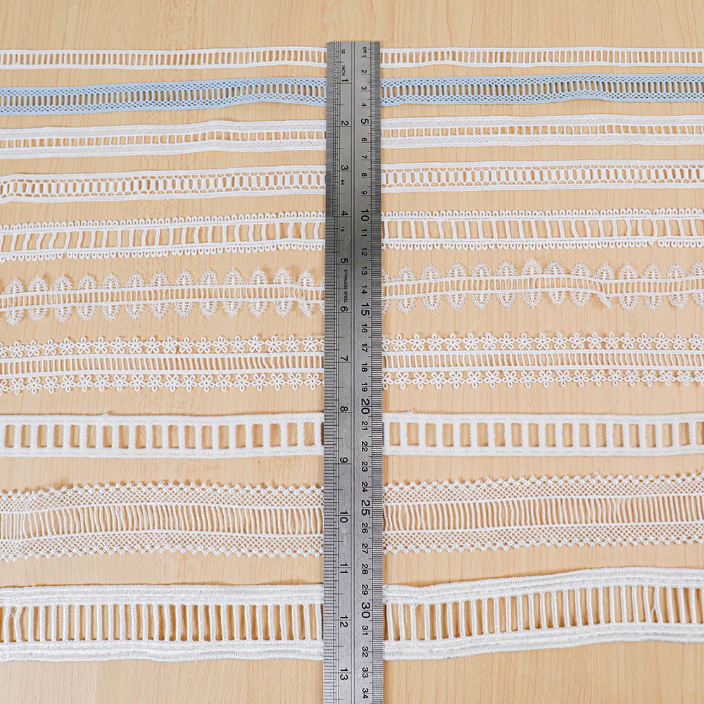 Wholesale Embroidery Stair Ladder Lace For Gathering Sewing Water Soluble Lace Trim Decorative Lace Trim