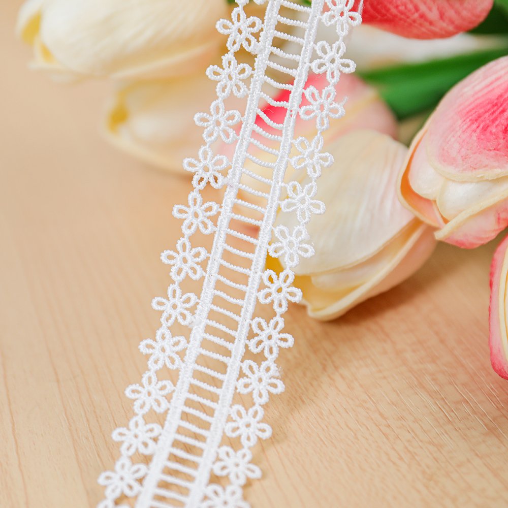 Wholesale Embroidery Stair Ladder Lace For Gathering Sewing Water Soluble Lace Trim Decorative Lace Trim