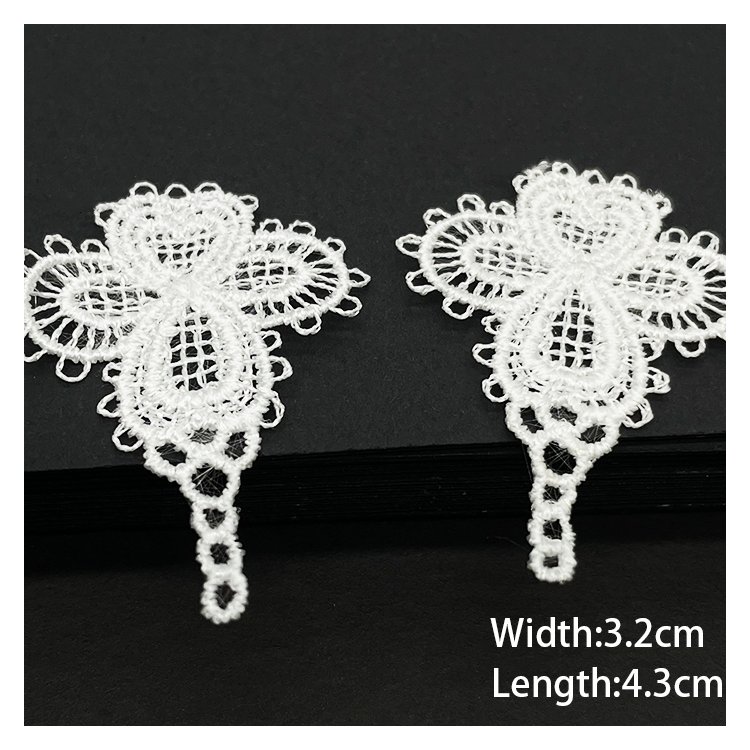 Hot Selling Embroidery lace Water Soluble Delicate solubility Fabric white Beautiful Embroidery lace