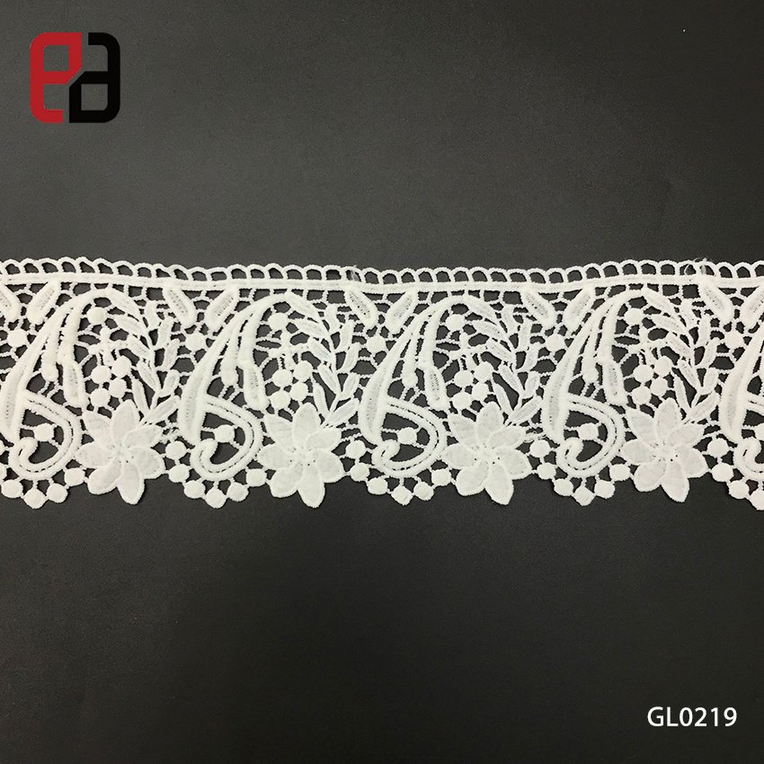 100% Polyester Knitted Water Soluble Guipure Hollow Lace Tape Trims