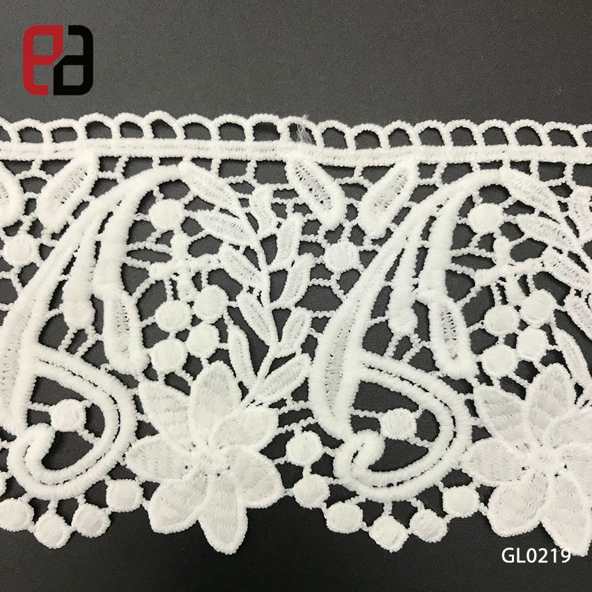 100% Polyester Knitted Water Soluble Guipure Hollow Lace Tape Trims